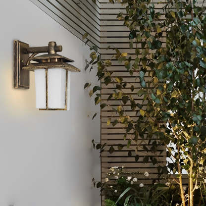 Vintage Glass Aluminum Waterproof European Style Outdoor Wall Sconces Lighting-Lighom