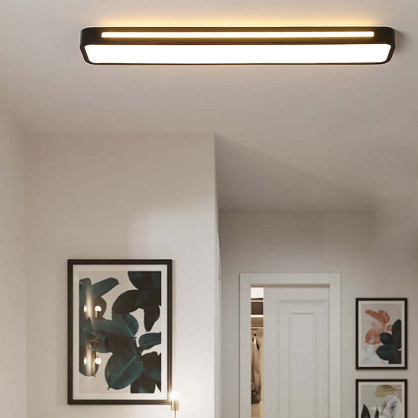 Nordic Minimalist Long LED Flush Mount Light