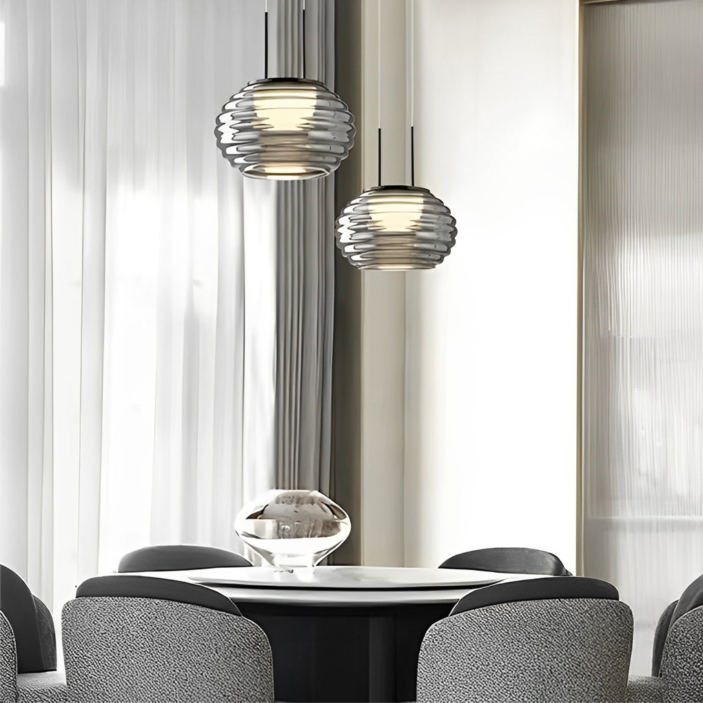 Glass Ball LED Smoke Gray Nordic Island Pendant