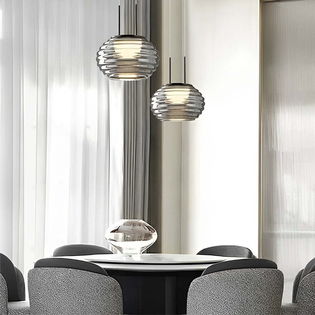 Glass Ball LED Smoke Gray Nordic Island Pendant