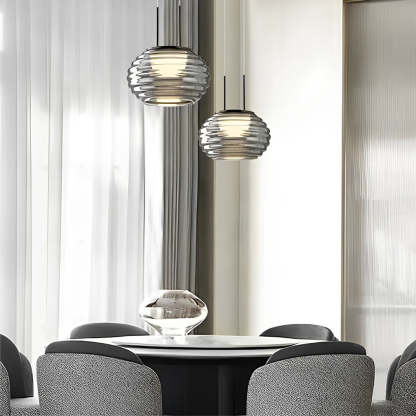 Glass Ball LED Smoke Gray Nordic Island Pendant