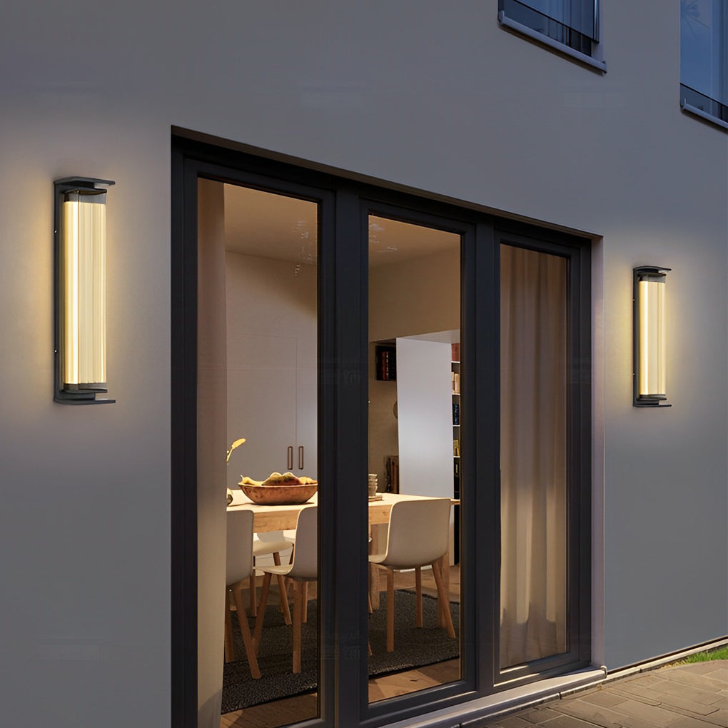 Creative Strip Waterproof Black Modern LED Wall Lamp Outdoor Wall Lights-Lighom