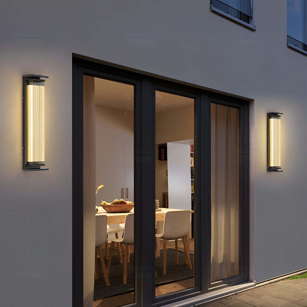 Creative Strip Waterproof Black Modern LED Wall Lamp Outdoor Wall Lights-Lighom