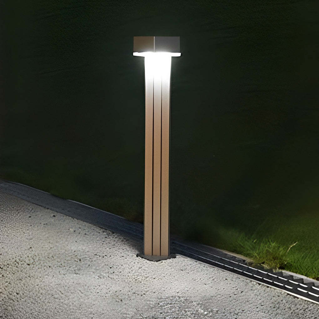 Aluminum Alloy Waterproof LED Black Modern Solar Powered Lawn Lights-Lighom
