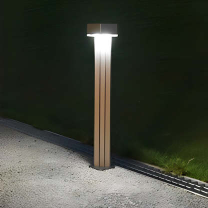 Aluminum Alloy Waterproof LED Black Modern Solar Powered Lawn Lights-Lighom