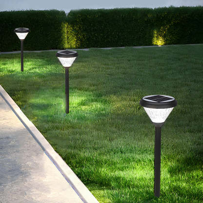 Black 27.6-Inch H Solar LED Path Lights with Stake-Lighom