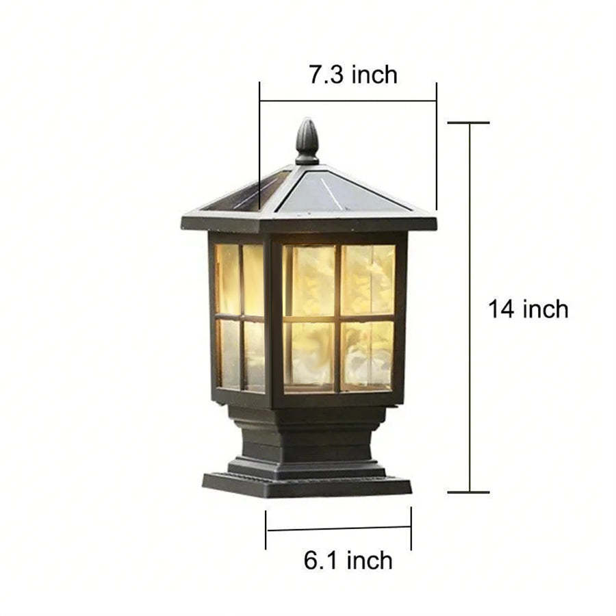 Traditional Square Waterproof LED Black Classic Solar Post Caps Lights-Lighom