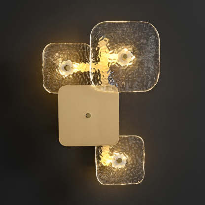 Creative Rounded Square Glass Copper LED Modern Wall Sconce Lighting-Lighom