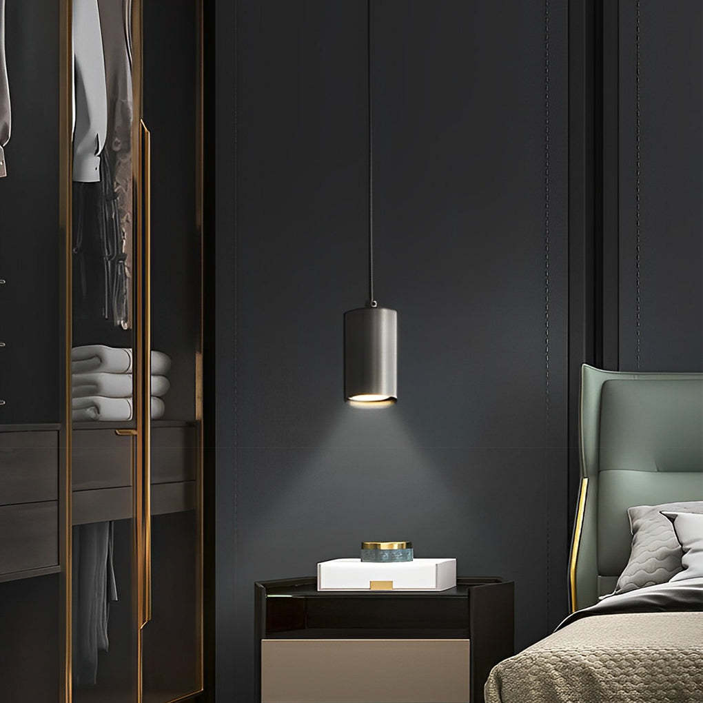 Cylindrical Minimalist Copper Nordic Pendant Spotlight
