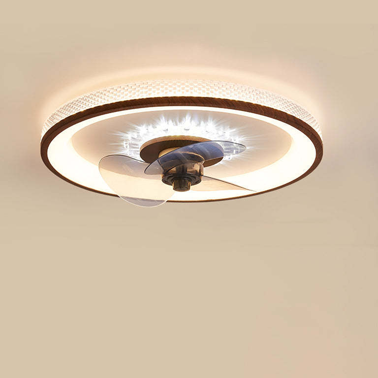 Nordic Minimalist Grain Flush Mount Ceiling Fan