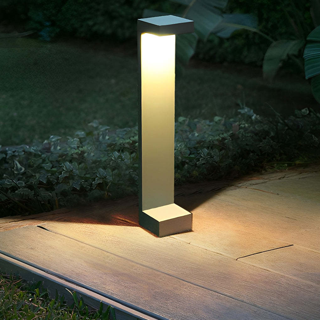 I-Shaped Waterproof Aluminum LED Black Modern Outdoor Pathway Lights-Lighom