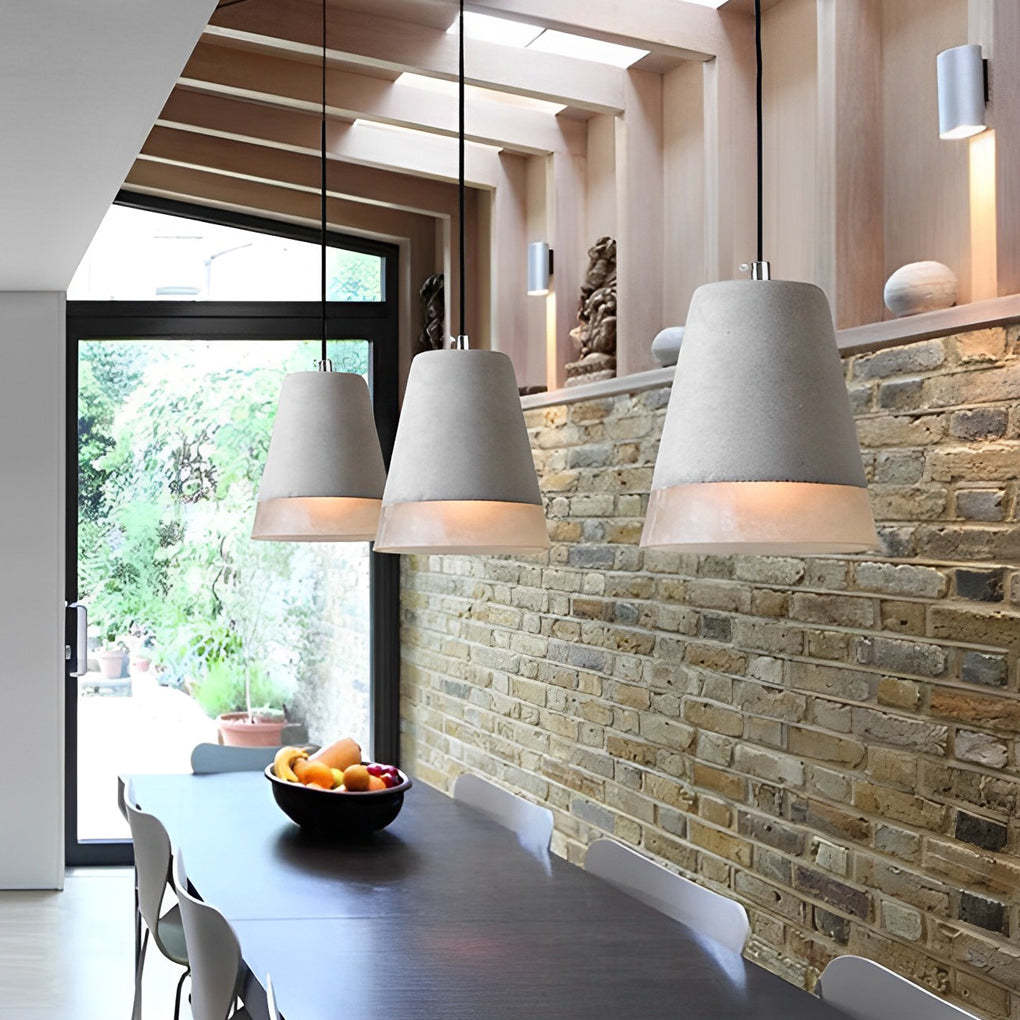 Round Resin Cement Minimalist Industrial Pendant
