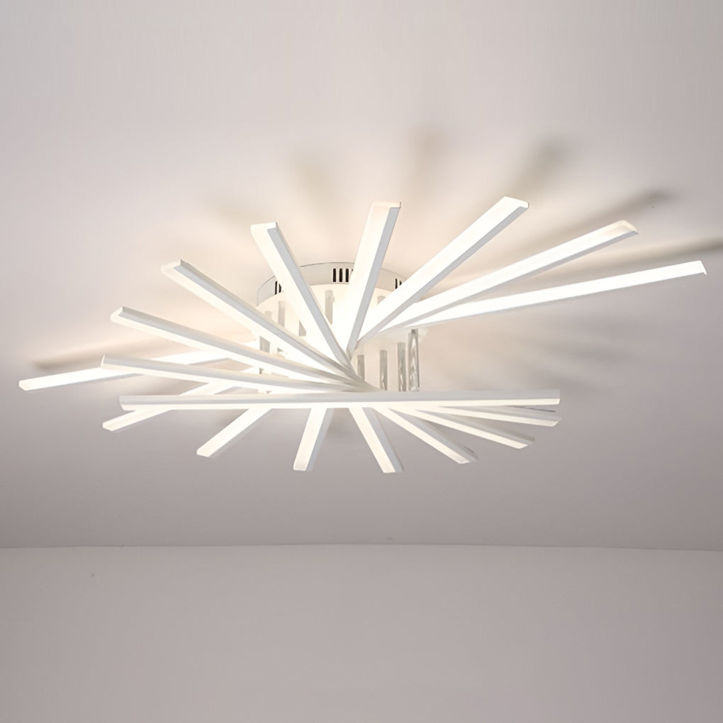 Strip Dimmable LED White Nordic Ceiling Chandelier