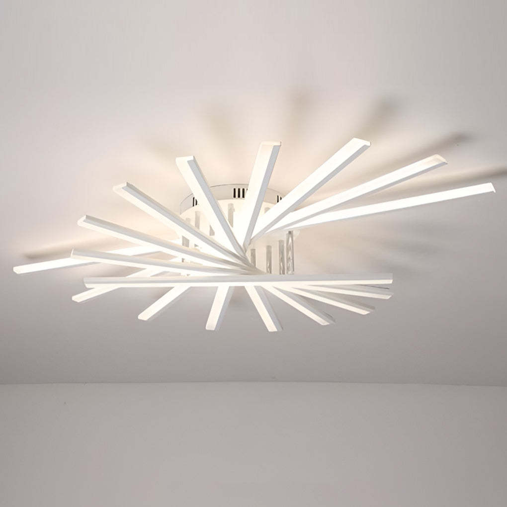Strip Dimmable LED White Nordic Ceiling Chandelier