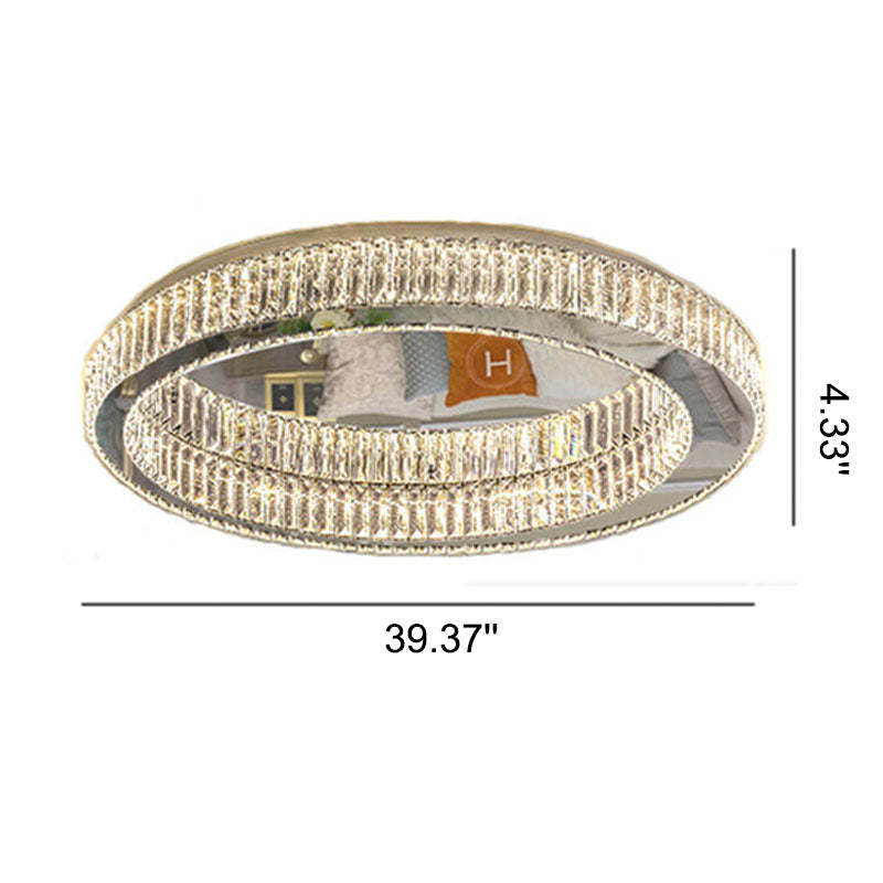 Modern Round Crystal LED Flush Mount Light