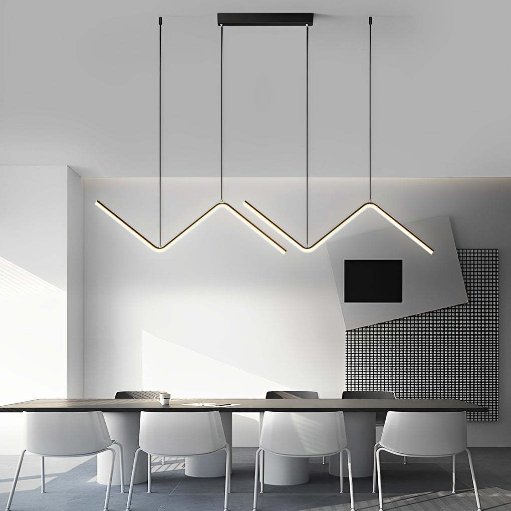 Wavy Linear 3-Step Dimming LED Nordic Pendant Chandelier
