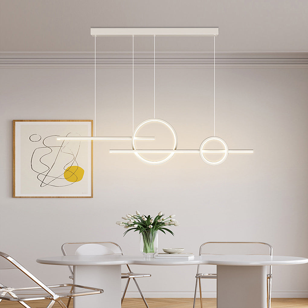 Long Strip Circle Dimmable LED Chandelier
