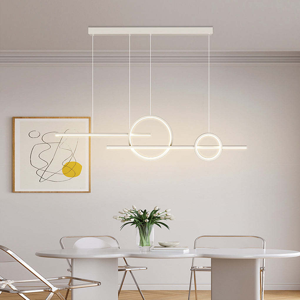 Long Strip Circle Dimmable LED Chandelier