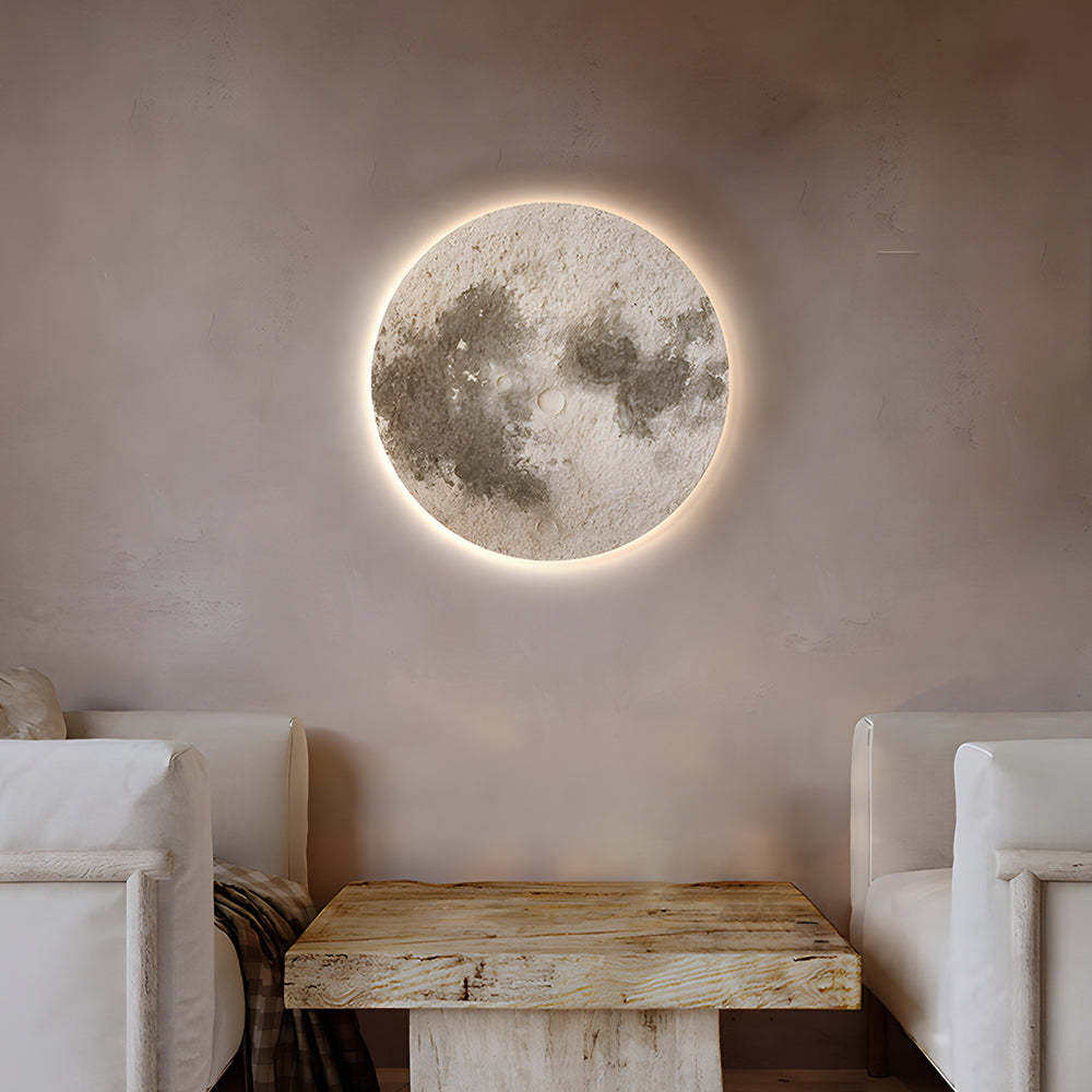 Round Moon 3D Sandstone Voice-Control Decorative Painting