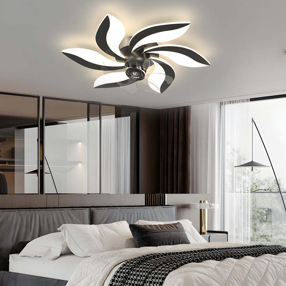 Flowers Leaves Shake-Head 3-Step Dimming Ceiling Fan