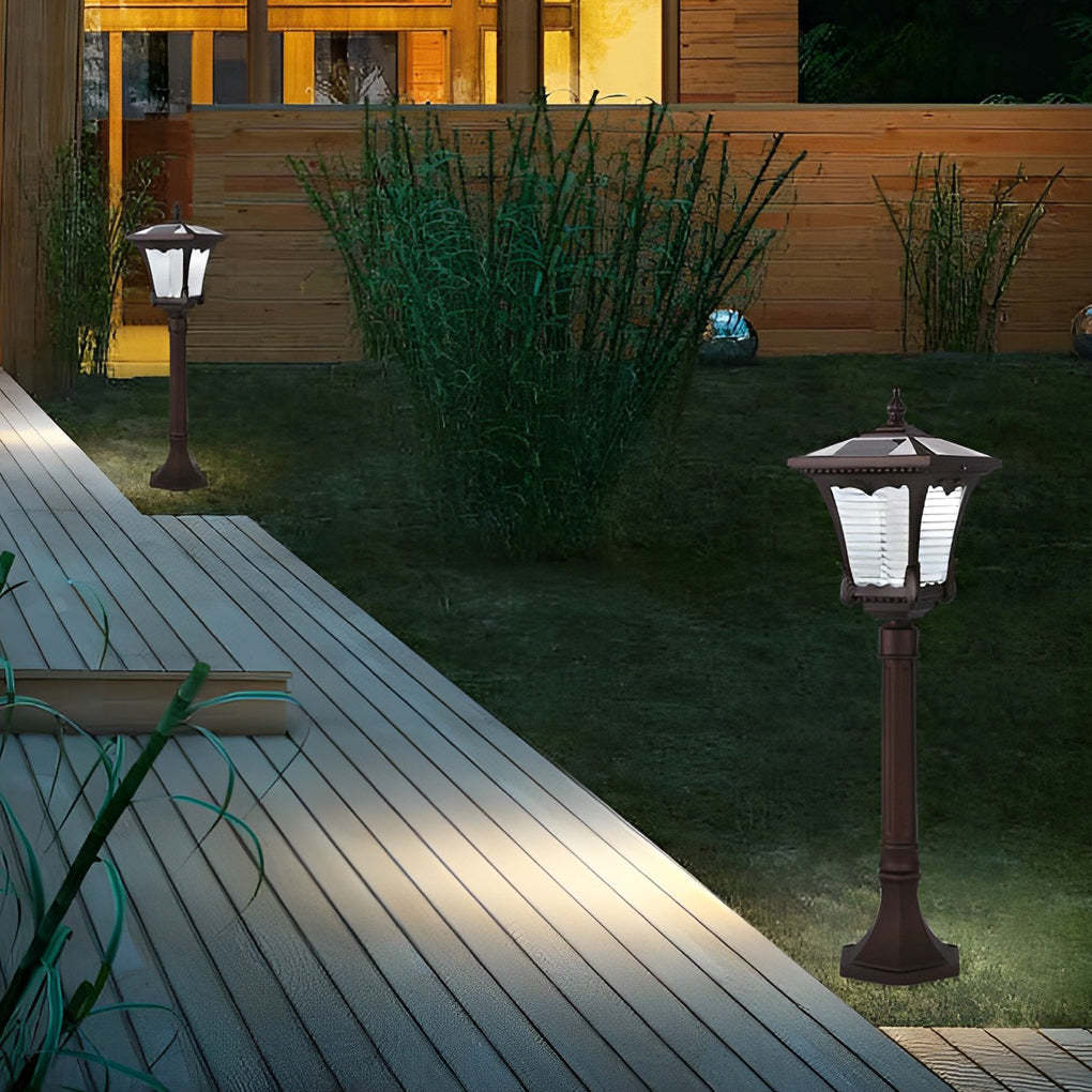 Vintage Intelligent Light Control LED Waterproof Retro Solar Lawn Lamp-Lighom