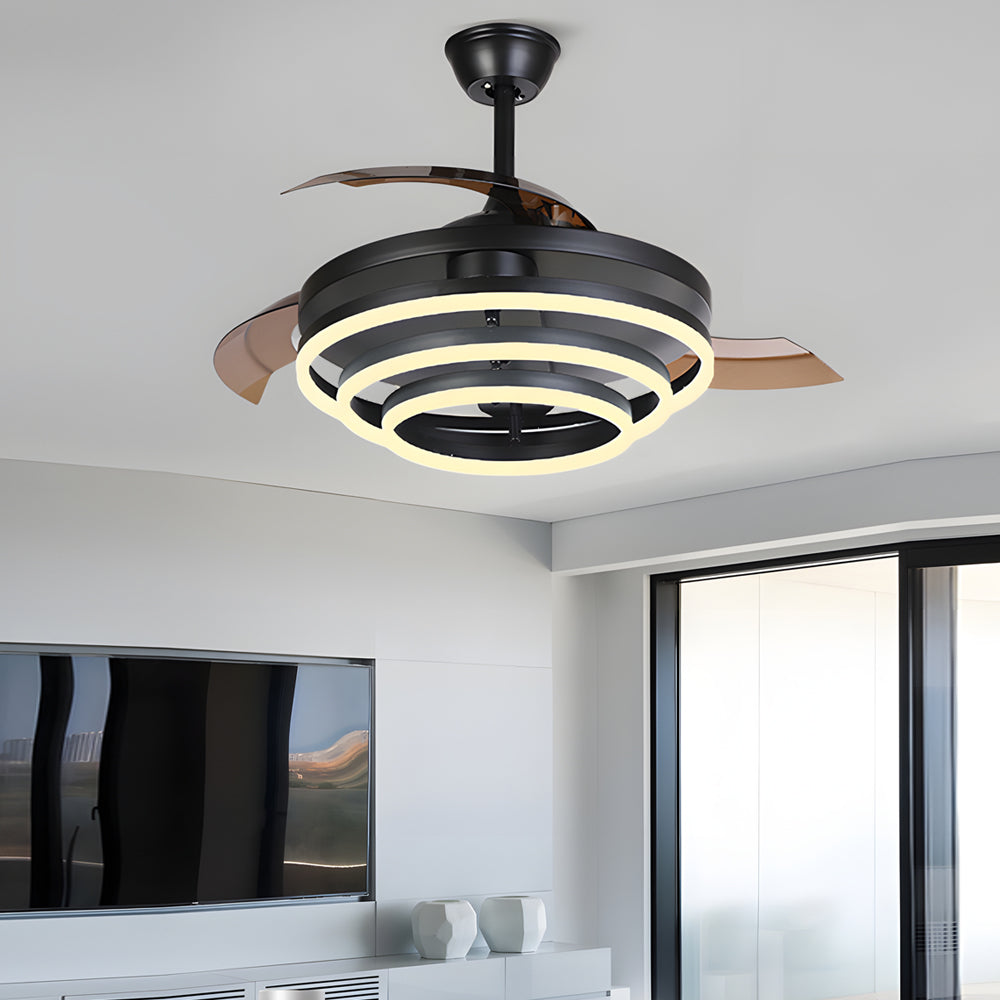 Modern 41" Retractable Remote LED Ceiling Fan