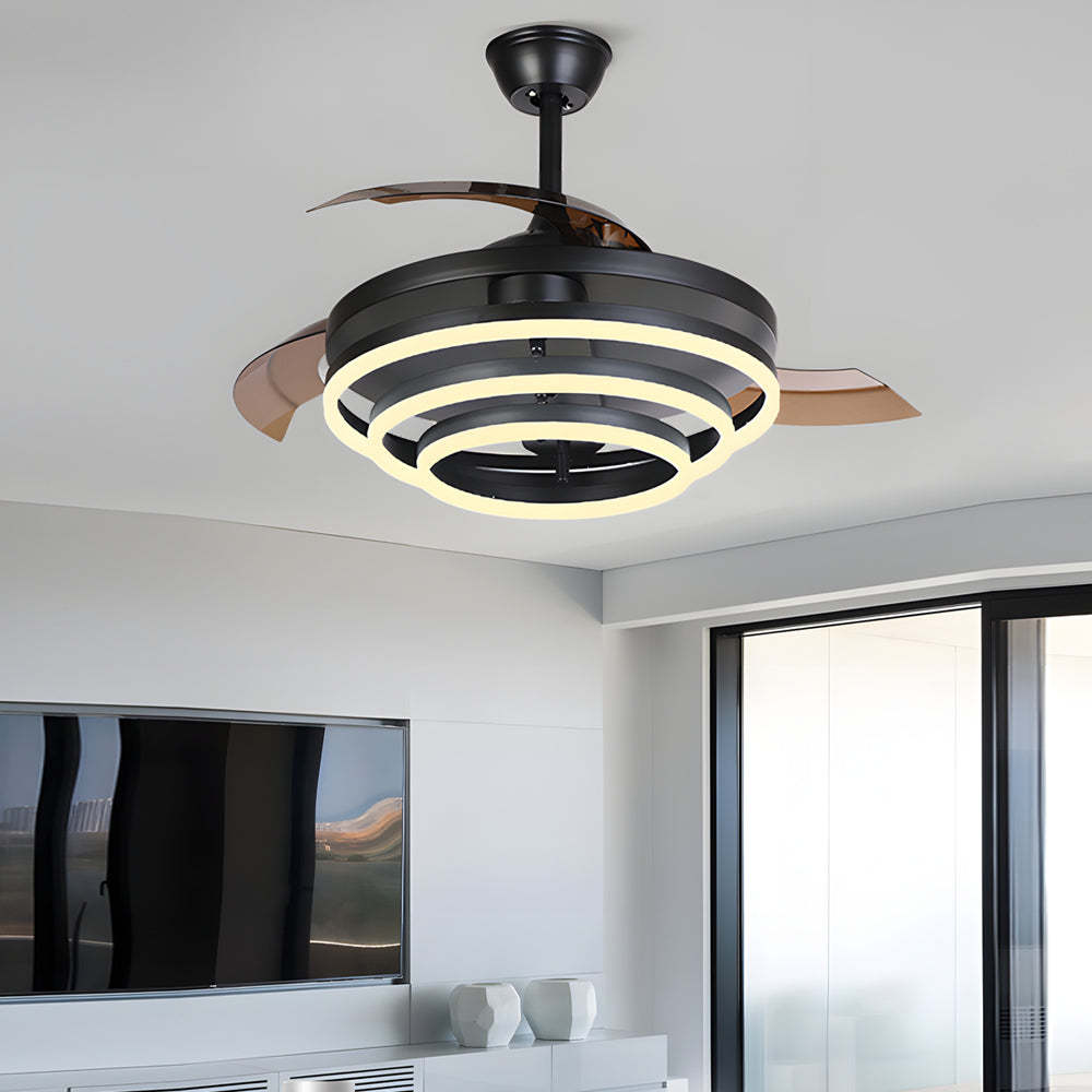 Modern 41" Retractable Remote LED Ceiling Fan