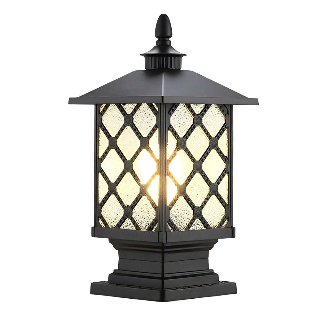 Retro Creative Waterproof Modern Outdoor Fence Post Lights Pillar Lamp-Lighom