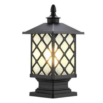 Retro Creative Waterproof Modern Outdoor Fence Post Lights Pillar Lamp-Lighom