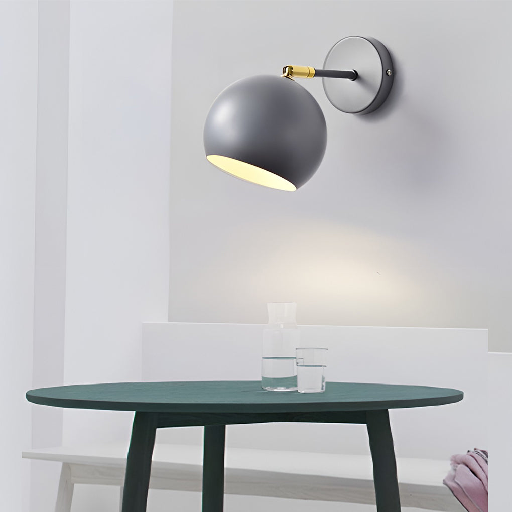 Adjustable Hemispherical Nordic Plug-In Wall Sconce