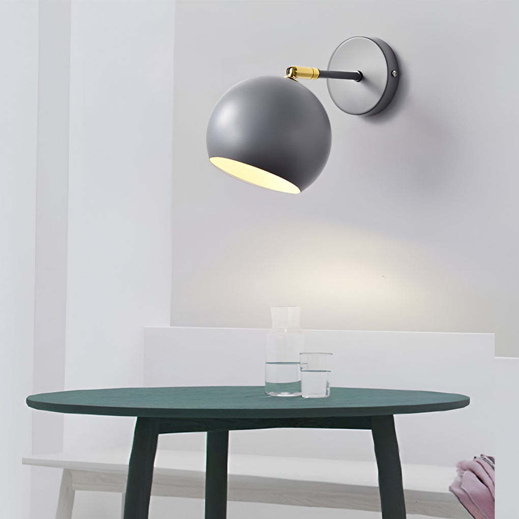 Adjustable Hemispherical Nordic Plug-In Wall Sconce