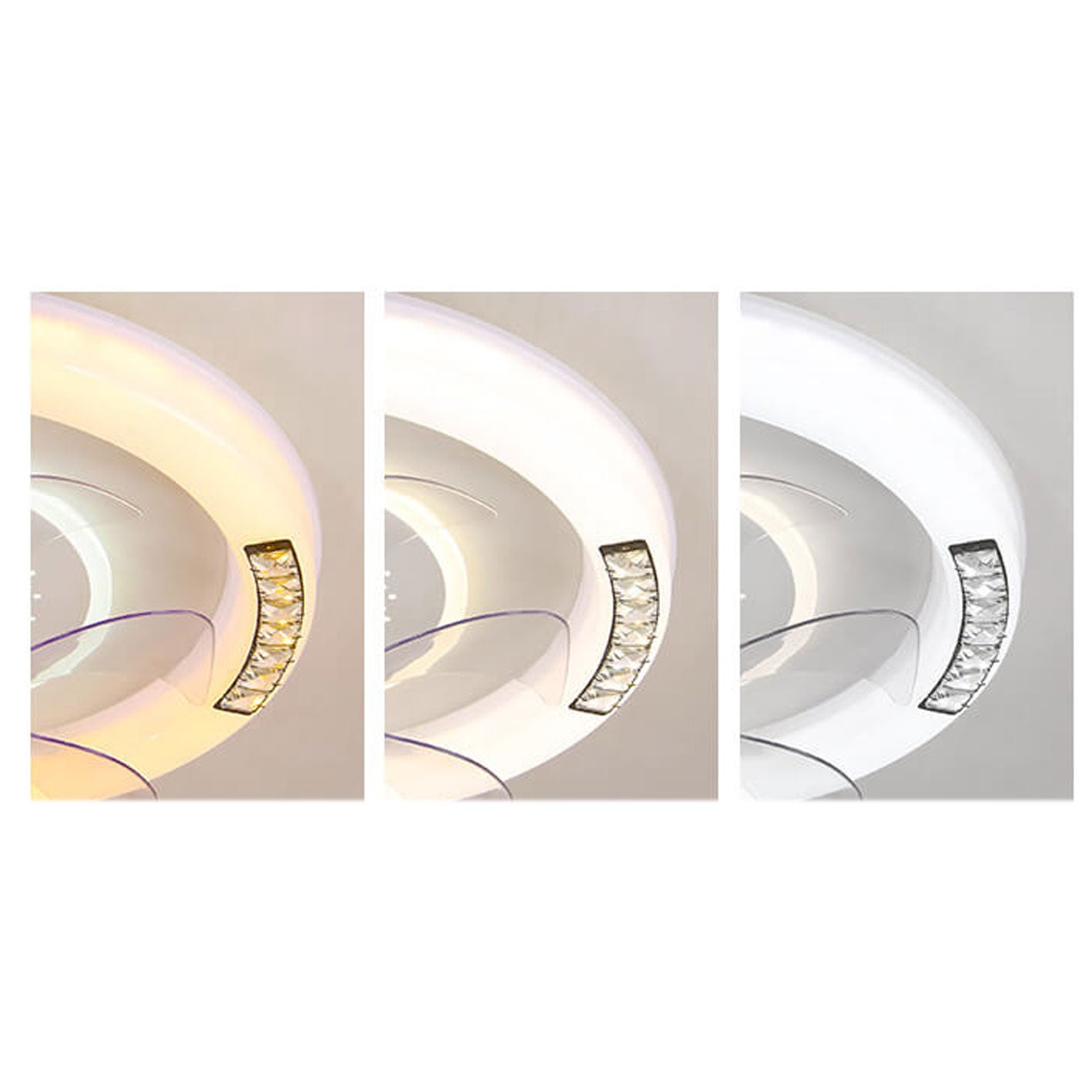 Minimalist Acrylic Round Smart LED Flush Mount Fan Light