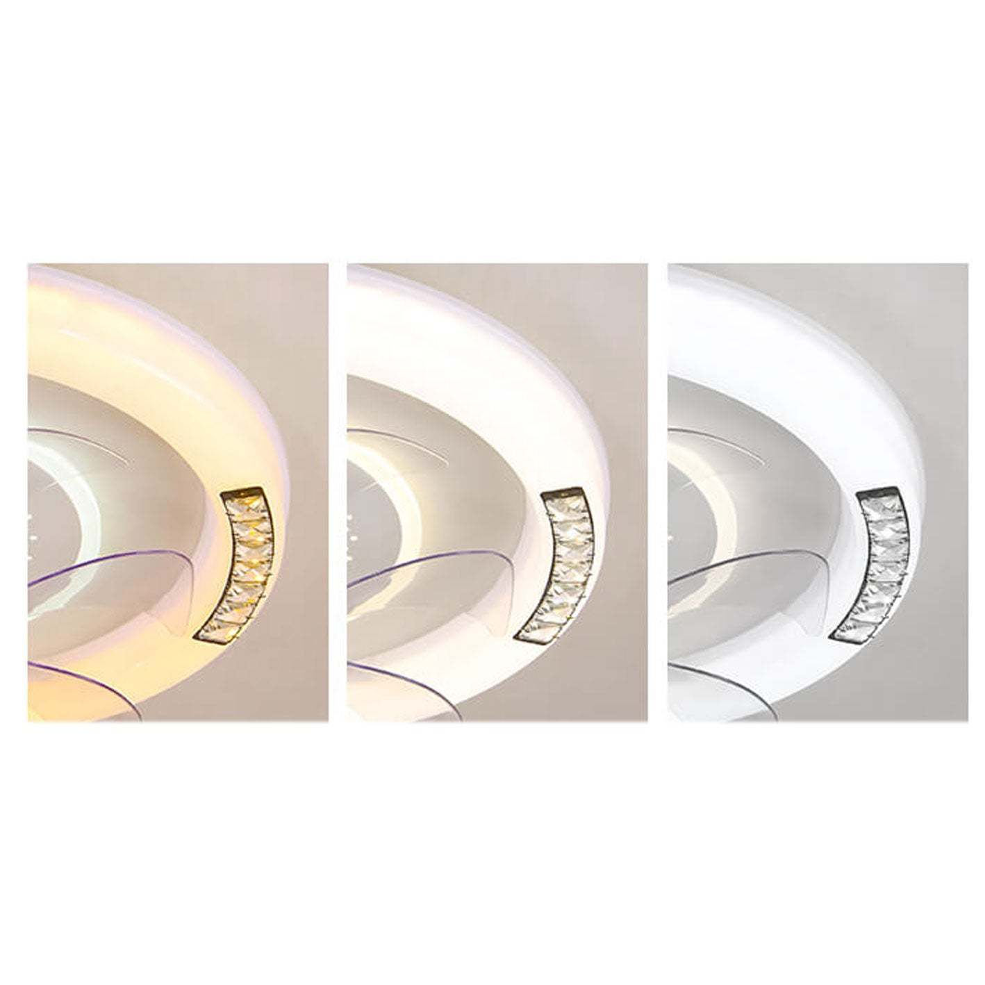Minimalist Acrylic Round Smart LED Flush Mount Fan Light