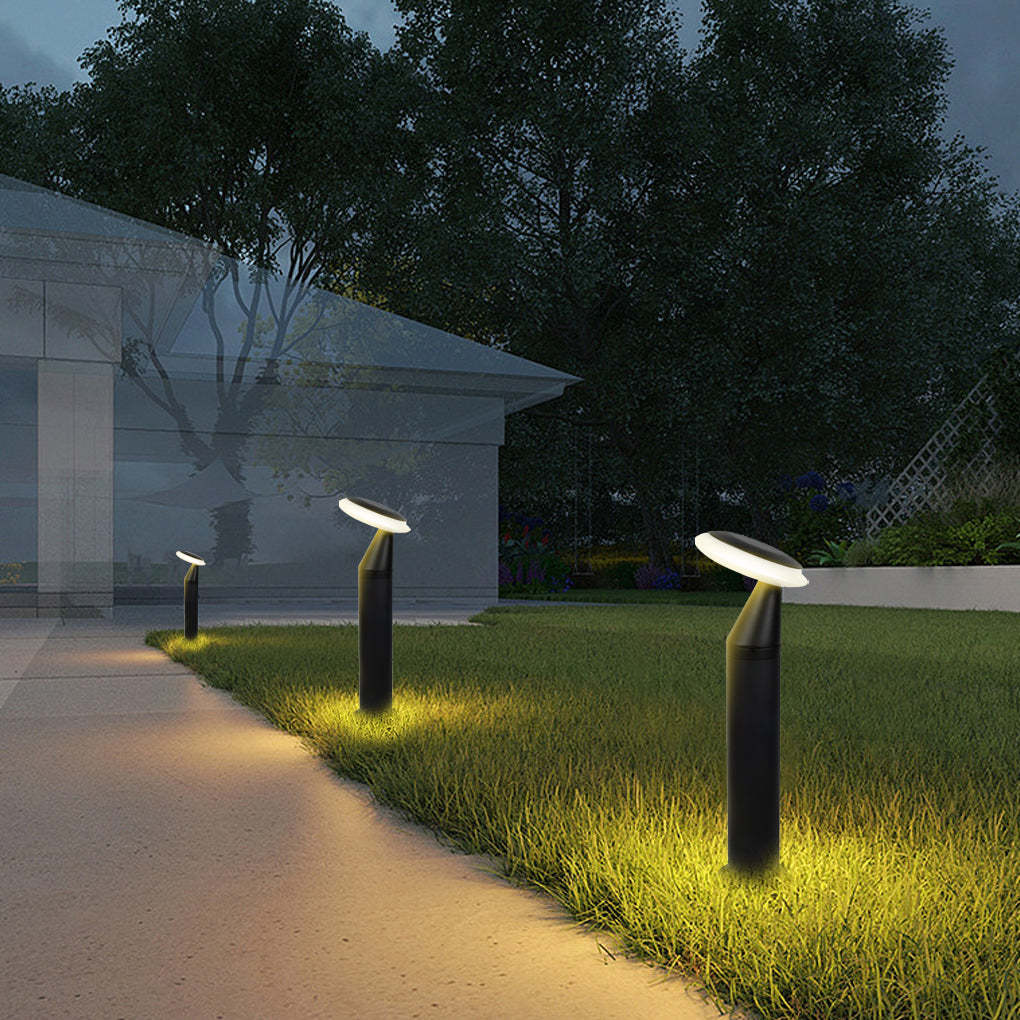 Waterproof Round Mushroom LED Black Modern Pathway Lights Lawn Lamp-Lighom