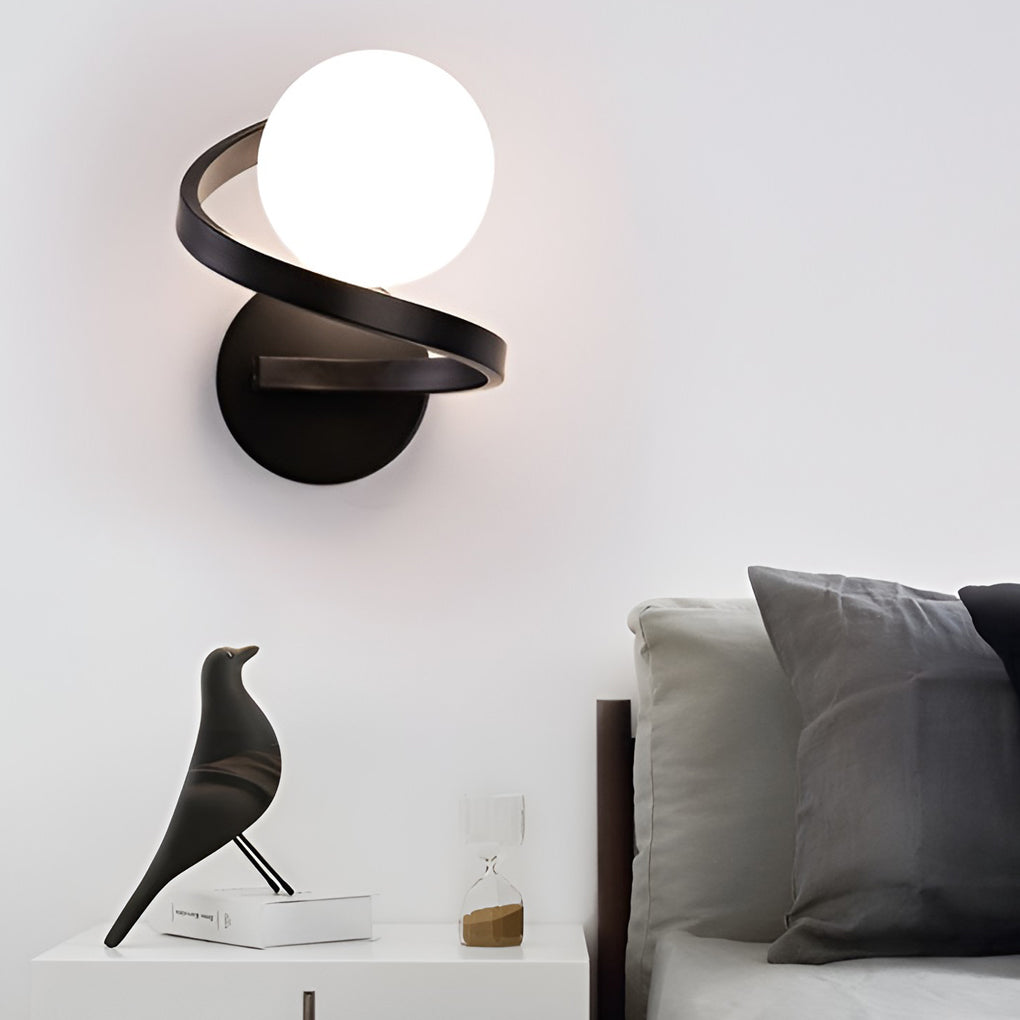 Electroplated Creative Curved Metal LED Modern Wall Sconce Lighting-Lighom