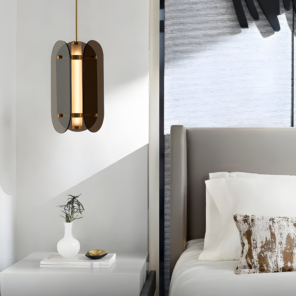 Long Round Glass LED Simple Nordic Pendant Light