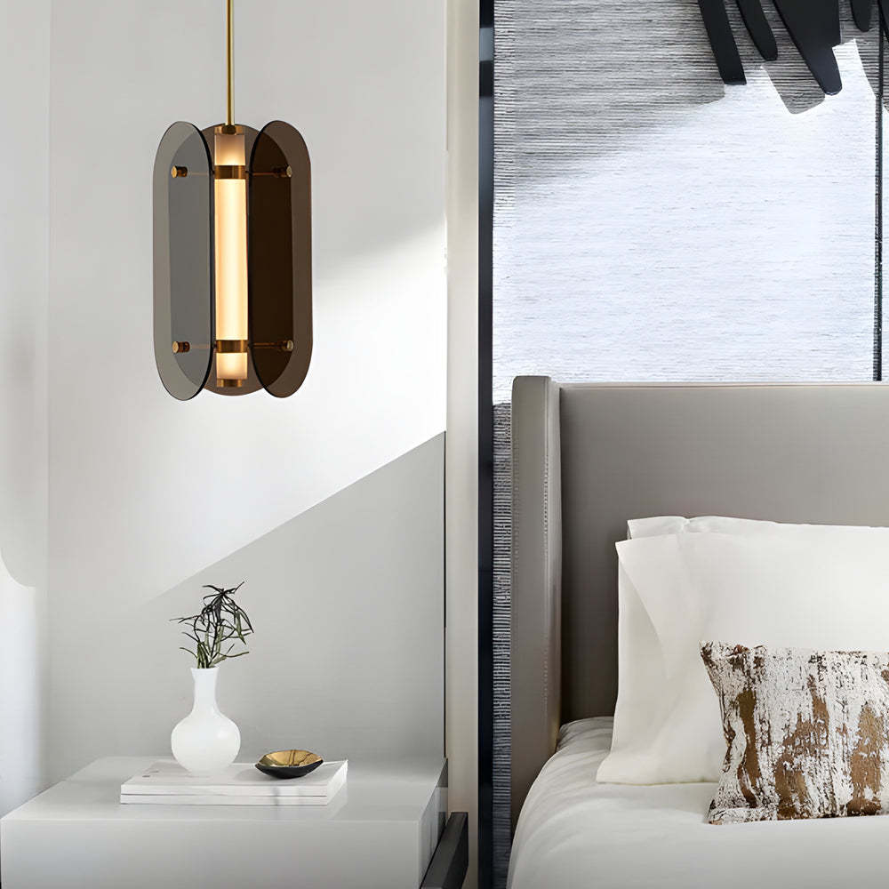 Long Round Glass LED Simple Nordic Pendant Light