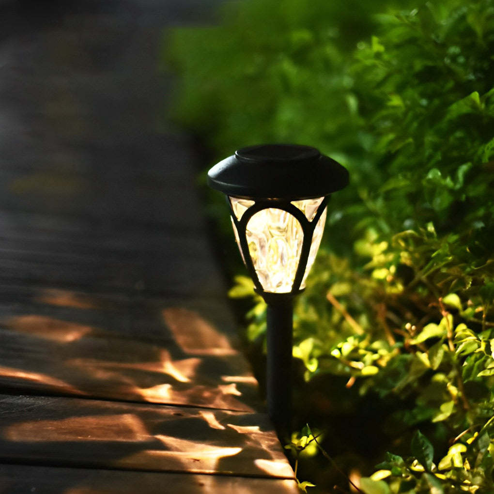 2PCS Waterproof Glass Lampshade LED Intelligent Black Solar Lawn Lamp-Lighom