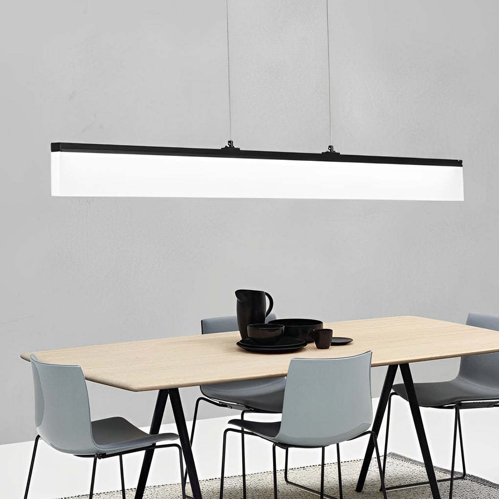 Minimalist Linear Strip Dimmable LED Black Chandelier
