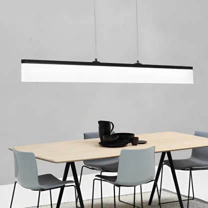 Minimalist Linear Strip Dimmable LED Black Chandelier