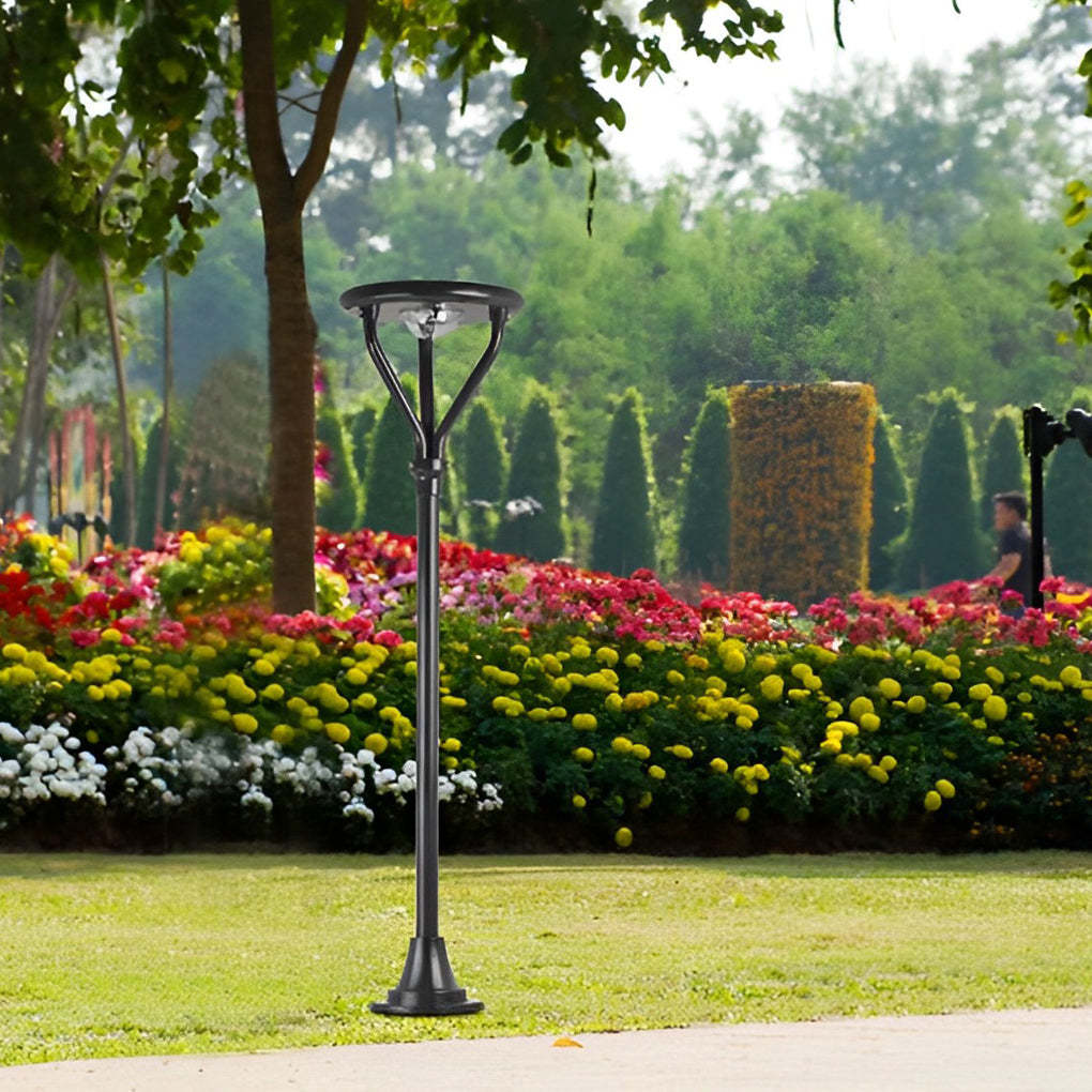 Round LED Waterproof Intelligent Modern Solar Lamp Post Outdoor Light-Lighom