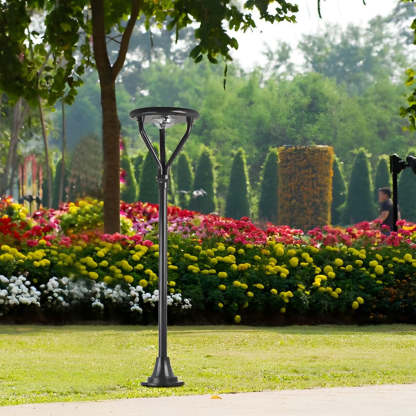 Round LED Waterproof Intelligent Modern Solar Lamp Post Outdoor Light-Lighom