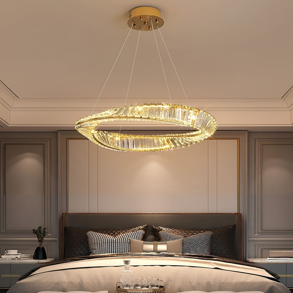 Ring Dimmable Modern Crystal Chandelier