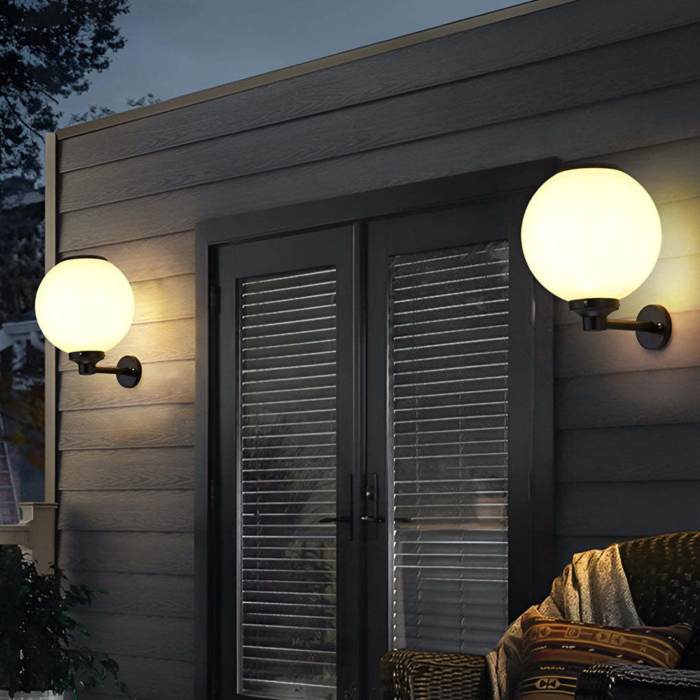 Round 3-Step Dimming LED Modern Solar Outdoor Wall Lamp