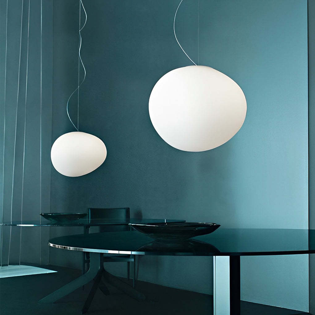 Glass Round Ball LED White Modern Pendant