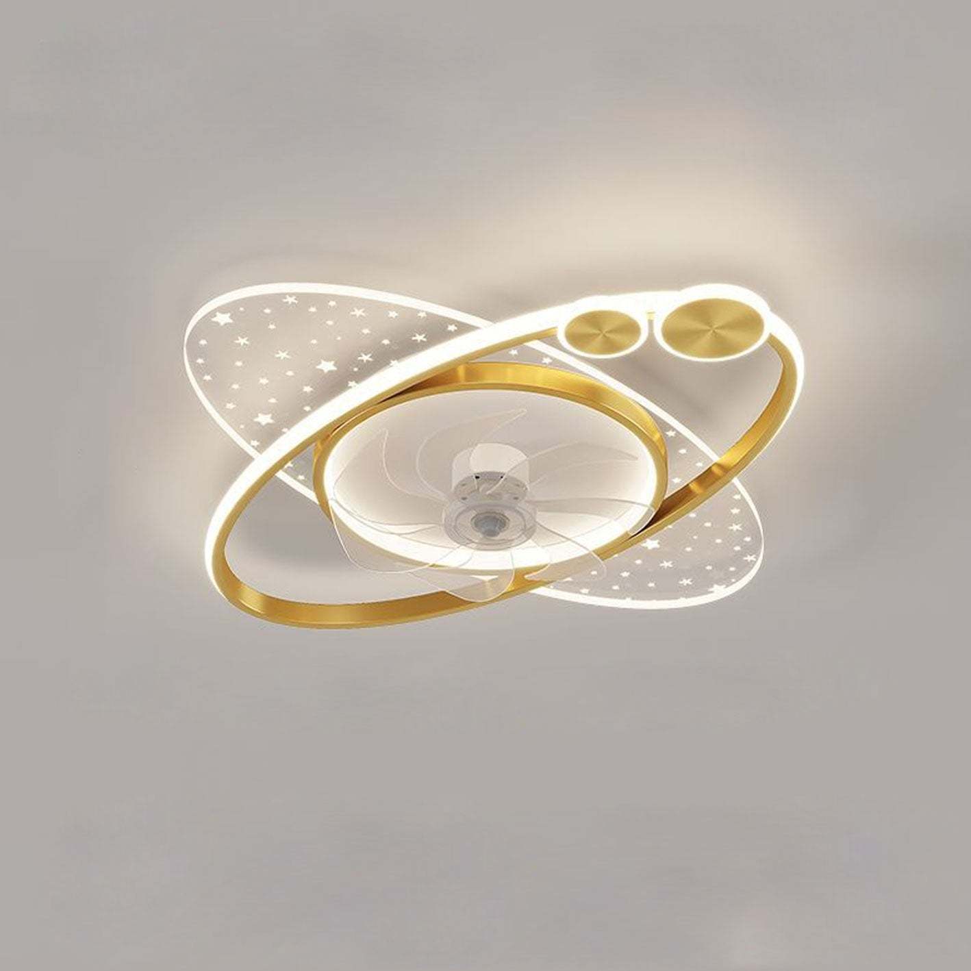 Modern Planet Star Effect LED Flush Mount Fan Light