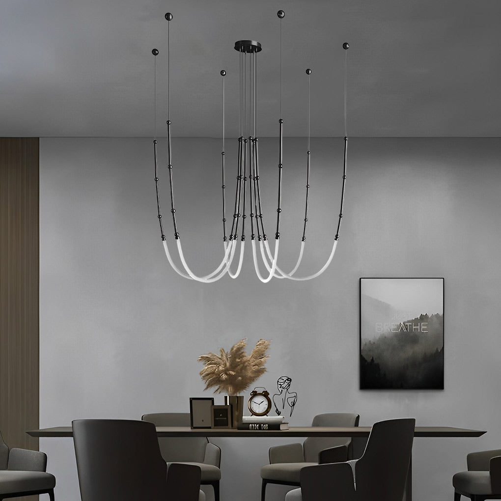 Minimalist Bamboo Knot Modern Staircase Chandelier