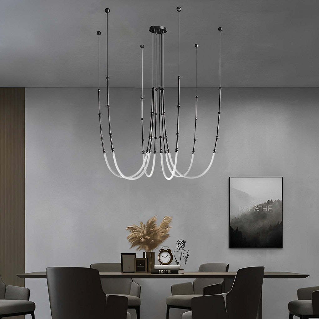 Minimalist Bamboo Knot Modern Staircase Chandelier