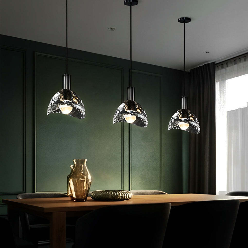 Crystal Shade LED Copper Minimalist Modern Pendant