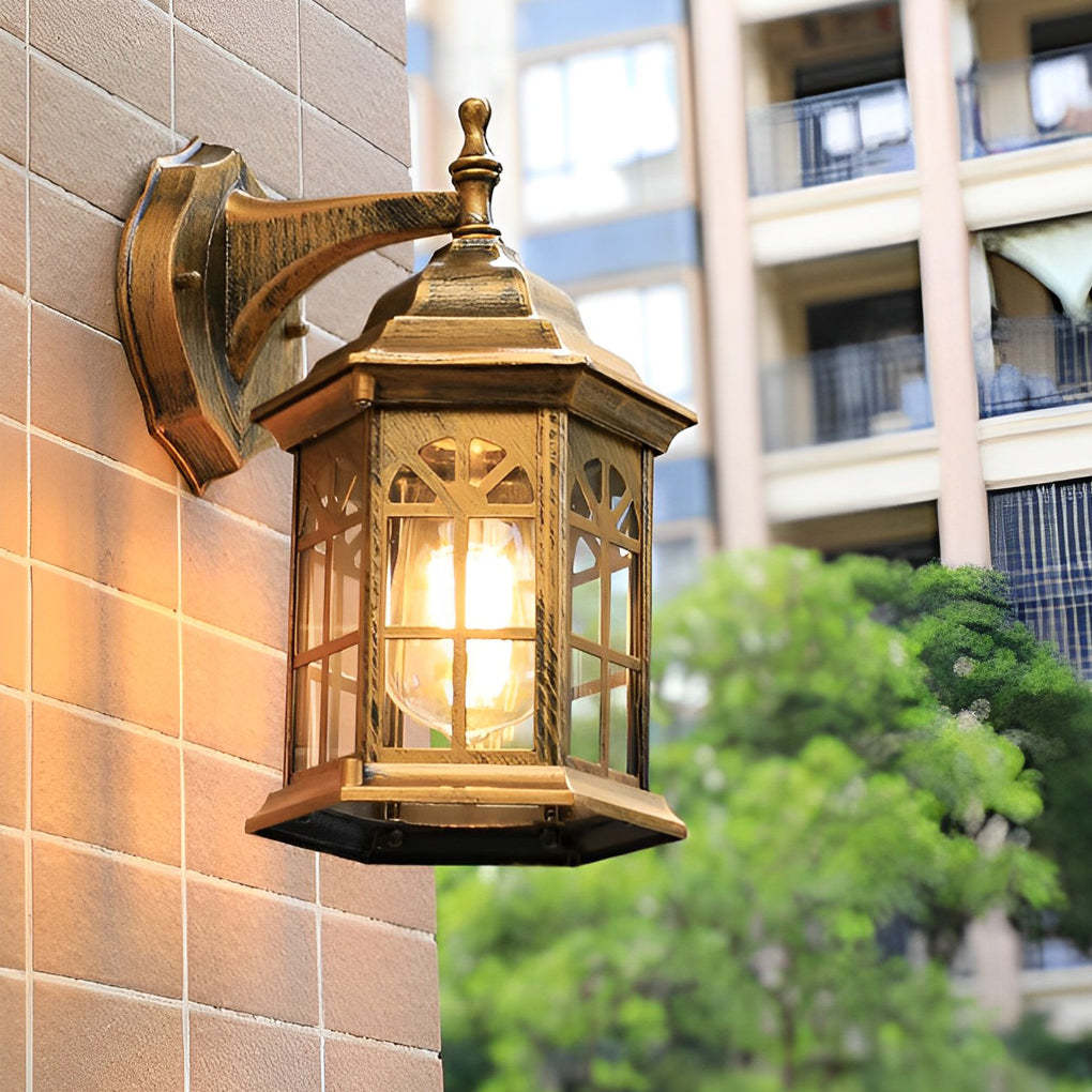 Waterproof Aluminum Alloy Glass LED European Style Outdoor Wall Lights-Lighom